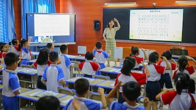 China: Lengthy school days are the norm, with many pupils completing nine hours of studies. Getty Images