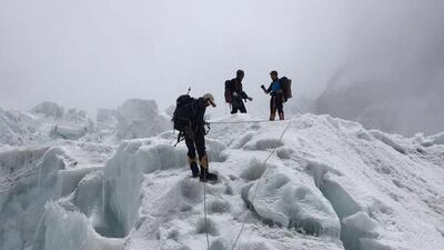 The summit is at 8,848 metres above sea level – approximately the cruising altitude of a jet aircraft.