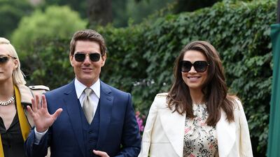 Mandatory Credit: Photo by Beretta/Sims/Shutterstock (12203683bo) Tom Cruise and Hayley Atwell Wimbledon Tennis Championships, Day 12, The All England Lawn Tennis and Croquet Club, London, UK - 10 Jul 2021