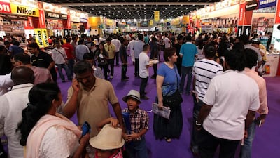 Gitex Shopper, Dubai’s largest consumer electronics event, welcomed 206,000 visitos last year. Above, the opening day of this year’s event at the Dubai World Trade Centre. Pawan Singh / The National