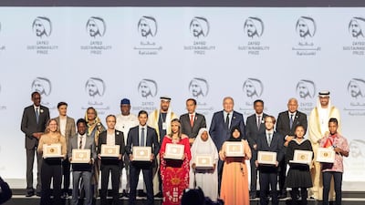 Winners of the Zayed Sustainability Prize. Antonie Robertson / The National