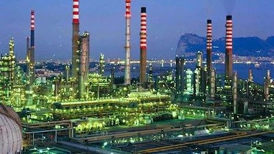 An undated handout photo, provided to the media on Wednesday, Feb. 25, 2009, shows a Compania Espanola de Petroleos SA oil refinery in Gibraltar. Banco Santander SA is in talks to sell its one-third stake in Compania Espanola de Petroleos SA, SpainÌs second-largest oil company, for as much as 3 billion euros ($3.9 billion). Source: Cepsa via Bloomberg News EDITOR'S NOTE: NO SALES. ATTACH ONLY. USE ONLY WITH CEPSA STORY