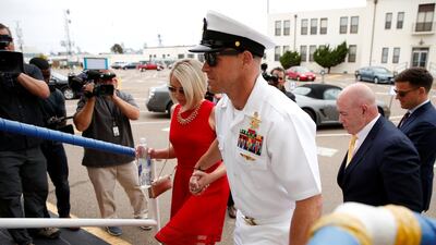 US Navy Seal Special Operations Chief Edward Gallagher leaves court at his court-martial trial at Naval Base San Diego, California, June 17, 2019. Reuters