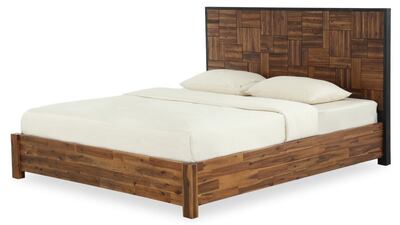Saigon king-size wooden bed (180x200 cm) is selling for Dh2,595 and you get back Dh1,297.5 in vouchers with your purchase. Photo: Homes R Us
