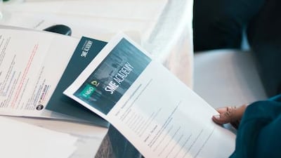 The SME Academy talks, which were held by NBAD at the Jumeirah Beach Hotel. Alex Atack for The National.