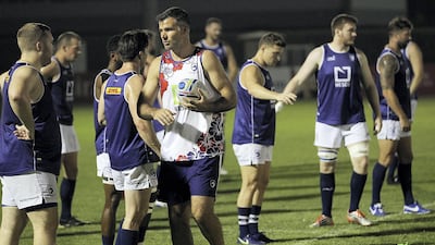 Mike Phillips, head coach of Jebel Ali Dragons, had a winning start with his team in their 20-14 win against Dubai Exiles. All photos by Satish Kumar for The National