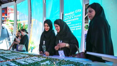 The Masdar display at the event. Victor Besa / The National
