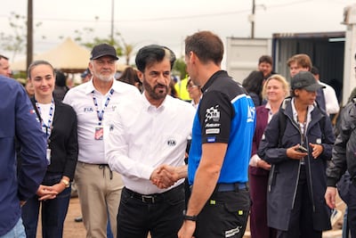 FIA president Mohammed ben Sulayem, centre, says confidence in the organisers and in the long-term future of Rally Saudi Arabia remains unchanged. Photo: FIA