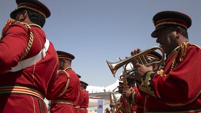 The Abu Dhabi Air Expo was not all about planes, there was also an all-Emirati marching band present. Lee Hoagland / The National