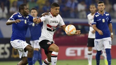 Denilson, centre, says he has no worries about settling in the Middle East after moving to Al Wahda. Douglas Magno / AFP