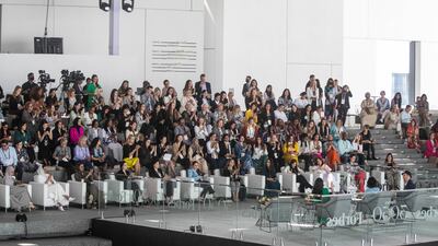 Attendees listening to the speakers at the Forbes 30/50 Summit at the Louvre, Abu Dhabi.