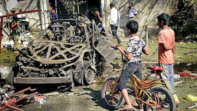 The aftermath of a blast targeting the Yemeni finance department offices in Aden on Wednesday. Courtesy: Ali Mahmood