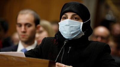 Dr. Farida, an obstetrician from Aleppo, testifies during a Senate Foreign Relations hearing on the conflict in Syria on Capitol Hill in Washington, D.C.on March 15, 2017. Aaron P. Bernstein / Reuters