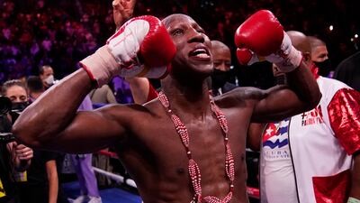 Cuba's Yordenis Uga celebrates his unanimous decision win over Manny Pacquiao. AP