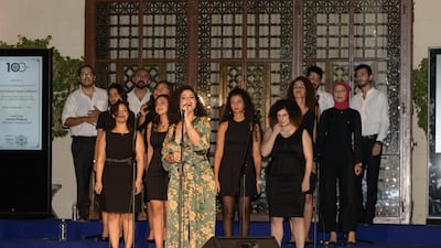 Egyptian singer Nesma Mahgoub performs at the Tahrir Cultural Centre in Cairo Tahrir Cultural Centre