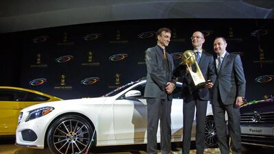 Three 2015 World Car of the Year awards winners: top, Mercedes S-Class (World Luxury Car); centre right, Citroen C4 Cactus (World Car Design); centre left and above, Mercedes C-Class (overall winner). Courtesy Daimler AG; Citroen; World Car of the Year