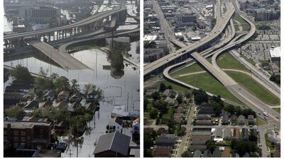 Aerial photos show the Mid City and Palmetto areas of New Orleans.