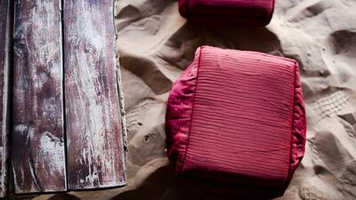 On the left is a table made from a dead gaf tree and stools. Lee Hoagland / The National