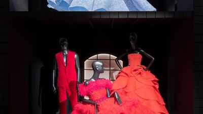 Rai's famed Cinderella-worthy blue gown takes centre stage, top. Courtesy SCAD