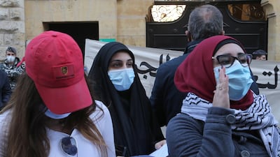 Lebanese policemen and students at the American University of Beirut (AUB) clash during a protest in front of the university over an effective tuition fee hike caused by the changing of the exchange rate from Lebanese lira to US dollar. EPA