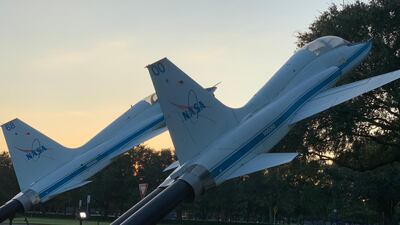 The Emirati astronauts are training for long-haul space missions at the Johnson Space Centre in Houston, Texas. They are also training on T-38 jets, which helps a pilot experience seven G-forces because of the speed. It can fly up to Mach 1.6 and 12,000 metres high – that is 3,000m higher than average airliners.
