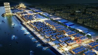 Above, a rendering of the Deira Islands Night Souk. Courtesy Nakheel