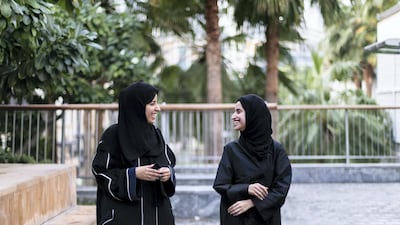 DUBAI, UNITED ARAB EMIRATES. 11 DECEMBER 2019.
Alia Al Abbar, 26, left, and Hind Al Marri, 28, who run a tech start-up called Blah.
(Photo: Reem Mohammed/The National)
Reporter:
Section: