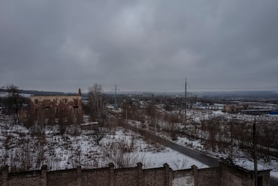 A view of Slovyansk from the city's psychiatric hospital, which was heavily damaged during fighting in 2014. Marion Pehee for The National