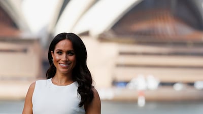 Meghan poses in Sydney during a tour of Australia, Fiji, Tonga and New Zealand, in October 2018. Getty Images