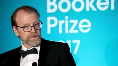 Winning author George Saunders on stage at the Man Booker Prize dinner and reception at The Guildhall on October 17, 2017 in London, England. Chris Jackson/Getty Images