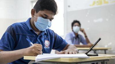 Afzal Abdul Rahiman, a pupil at the Gulf Model School, working on a project