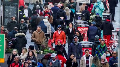 Times Square in Manhattan. About nine million people live in New York's five boroughs. Reuters