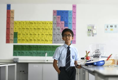 Sainath Manikandan, 11 has designed a robot to collect plastic from the sea at Gems United Indian School in Baniyas.