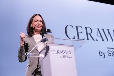 Maria Corina Machado, Venezuela's opposition leader, at the CERAWeek by S&P Global conference in Houston, Texas. Bloomberg