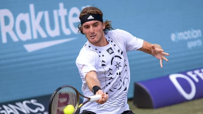 Stefanos Tsitsipas of Greece in action at the ATP 250 Mallorca Championship. EPA