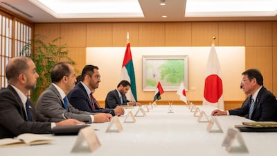 Dr Sultan Al Jaber, Minister of Industry and Advanced Technology, was involved in various rounds of talks in Tokyo. Photo: Wam