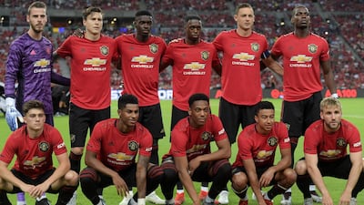 The United team before kick off. AFP