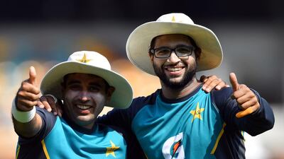 Pakistan's players Abid Ali, left, and Imam-ul-Haq. AFP