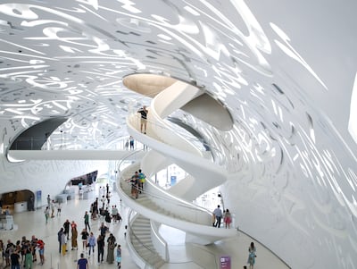 Visitors at the Museum of the Future in Dubai. Victor Besa / The National