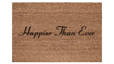 'Happier than ever' doormat, Dh293, Billie Elish.