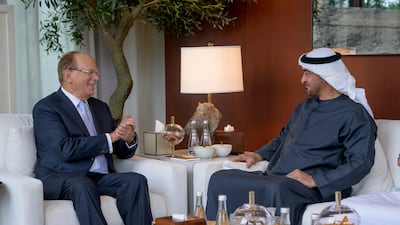 Sheikh Mohamed meets Larry Fink, chief executive of BlackRock
