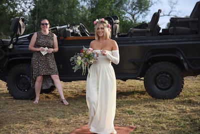Emma Pearson married her partner barefoot in South Africa. Photo: Emma Pearson