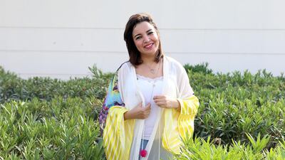 Abu Dhabi, United Arab Emirates- June, 16, 2016: Artist Loubna Abdel Karim pose during the interview in Abu Dhabi. Satish Kumar / The National