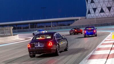 Drivers brake at the first corner. Courtesy Abu Dhabi Motors