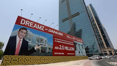 An advertisement with Sunil Gavaskar, former Indian cricketer and brand ambassador of Danube, opposite the World Trade Centre. Pawan Singh / The National