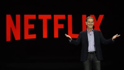 Netflix chief executive Reed Hastings delivers a keynote address at CES 2016 in Las Vegas. The online TV streaming service has launched in the UAE. Ethan Miller / Getty Images / AFP