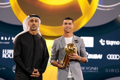 Al Nasr player Cristiano Ronaldo will celebrate his 40th birthday in 2025. Seen here at the 2024 Dubai Globe Soccer Awards. Reuters