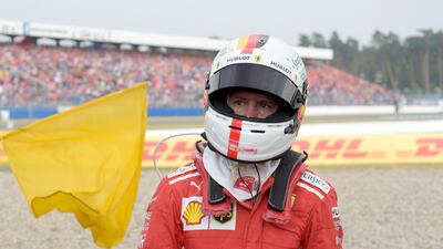 Sebastian Vettel crashed out of the lead of the German Grand Prix. AP Photo