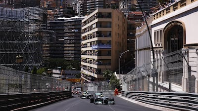 MONTE-CARLO, MONACO - MAY 26: Nico Rosberg of Germany and Mercedes GP leads his team mate Lewis Hamilton of Great Britain and Mercedes GP and the rest of the field at the start of the Monaco Formula One Grand Prix at the Circuit de Monaco on May 26, 2013 in Monte-Carlo, Monaco. (Photo by Ker Robertson/Getty Images) *** Local Caption *** 169507963.jpg