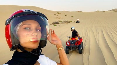 Bella Hadid and The Weeknd spent the day in the Abu Dhabi desert. Bella Hadid / Instagram